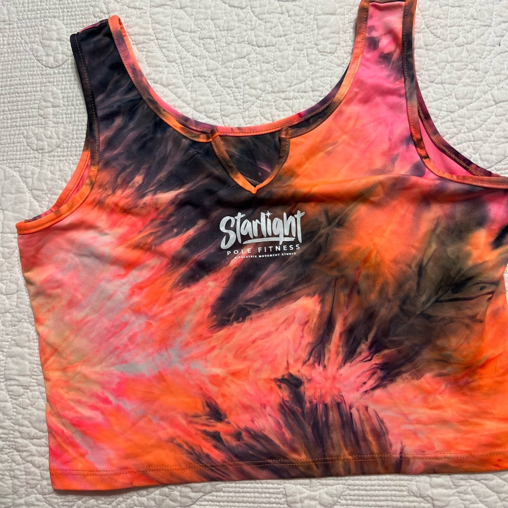 Women’s Sleeveless Crop Top Shirt Size M  Multicolor  Tie-Dye # 487